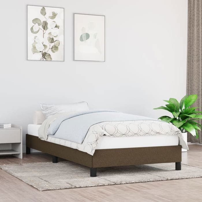 vidaXL Cadre de lit sans matelas marron foncé 80x200 cm tissu 346675