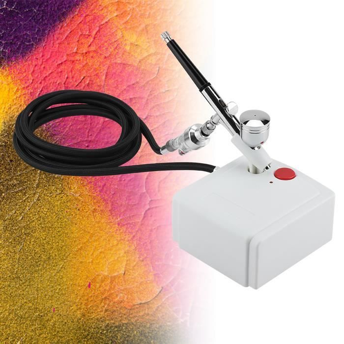 Pulvérisation Précise 15-50 Psi Kit Aérographe Complet Avec Compresseur - Pistolet Peinture 15-50 PSI Pour Maquillage Et Modélisme Accessoires Maquillage