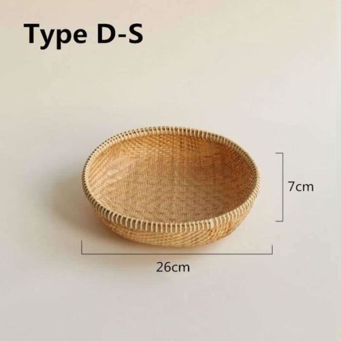 Plateau En Rotin Tressé Main – Panier De Rangement Avec Couvercle – Déco Cuisine
