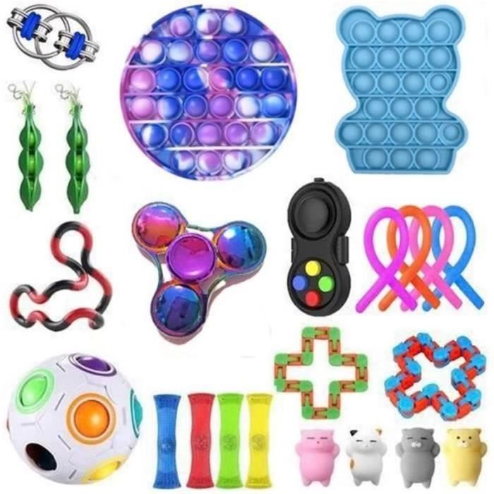 6 Bracelets Sensoriels Anti-Stress En Silicone Texturé – Jouets Fidget Pour Enfants Autistes, Adultes, Voyage – Calme Et Silencieux