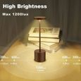 Lampe de Table Sans Fil Rechargeable Usb, GENOSSEN 3600mAh Lumiere Bureau LED Tactile Puissante Pile, 3 Températures de Couleur-1