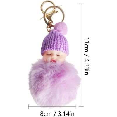 Porte-clés Mignon Bébé Dormeur En Peluche - Mini Poupée Douce (environ 12,8 Cm)