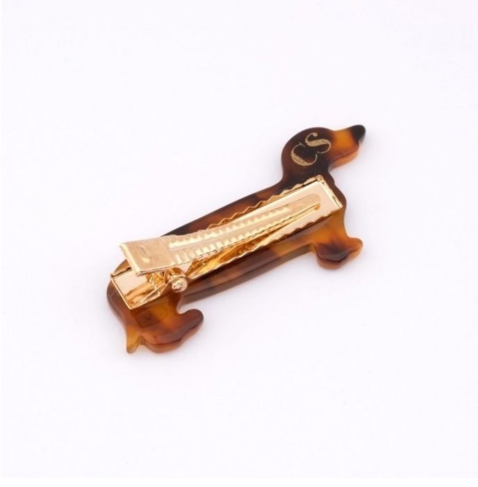 Barrette à Cheveux Vintage - Écaille, Motif Chien, Accessoire France, Occasion
