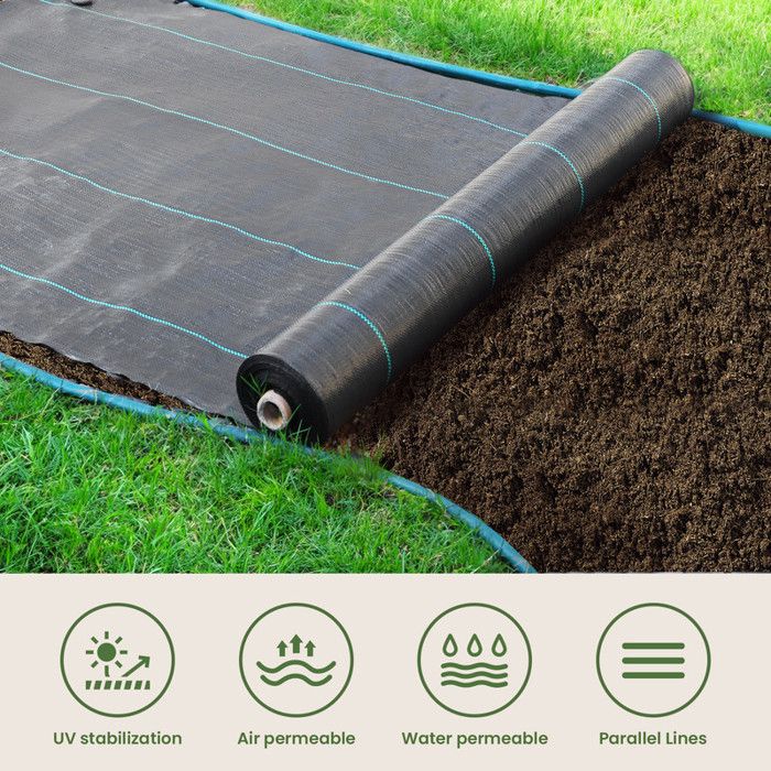 Toile De Paillage AKOFIC 1x10m - 100g/m² - Anti-Mauvaises Herbes UV - Jardin/Potager