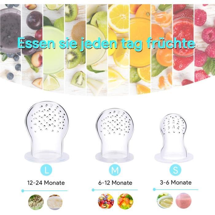 Tétine De Sevrage En Silicone Pour Bébé - 2 Tailles, Avec Couvercle, Pour Fruits Et Légumes - 8