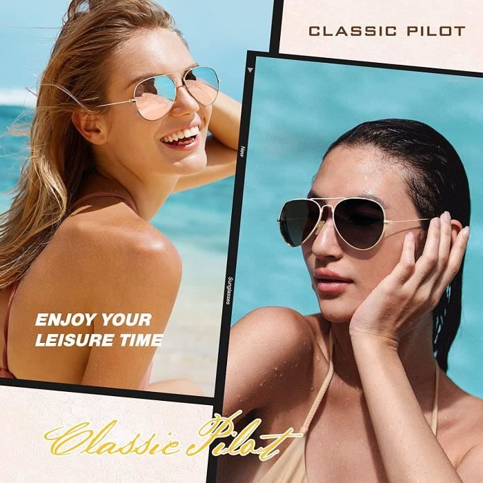 Lunette De Soleil Homme CGID Lunettes Soleil Aviateur Polarisées