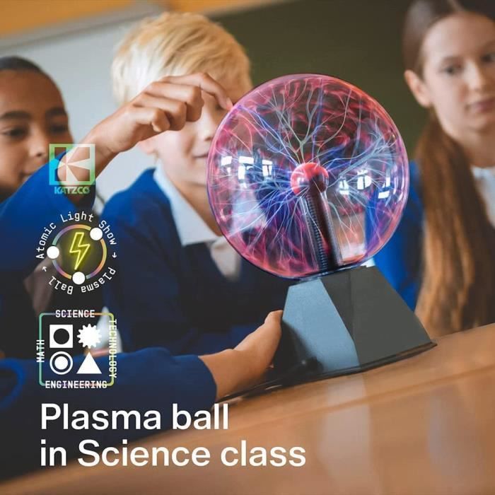 Boule plasma - 5 pouces - Nébuleuse, éclair, Veilleuse, Plug-in