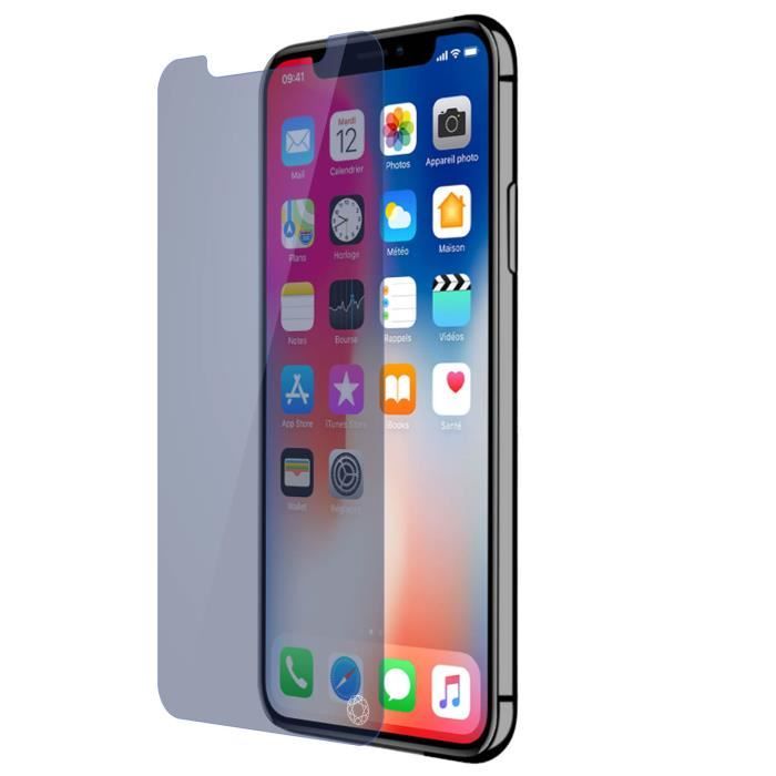 Film Anti Lumière Bleue iPhone X / XS Protection Verre trempé 9H+