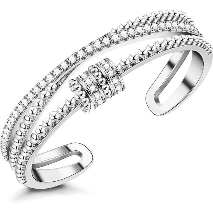 JeweBella Bracelet Femme Zircone Cubique AAAAA Réglable – Argent, Or Ou Or Rose, Cadeau Élégant