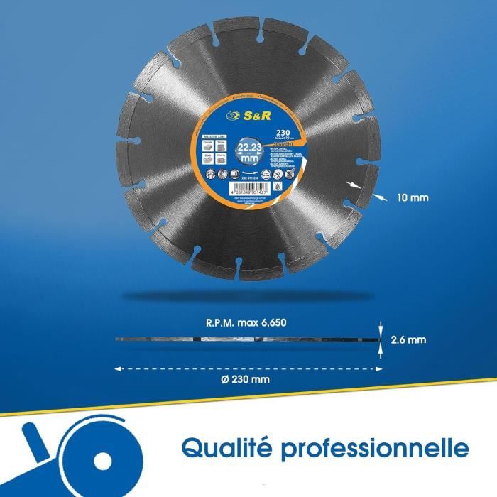 2 X Disque à tronçonner diamant diam. 230 Clipper Norton