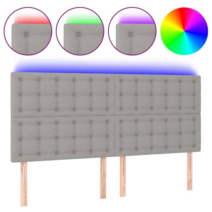 3122105 vidaXL Tête de lit à LED Rose 160x5x78-88 cm Velours - Maison