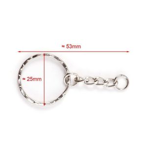 Anneaux Porte-Clé Artemio - Lot De 10 Avec Chaînettes - Métal Argenté 25mm