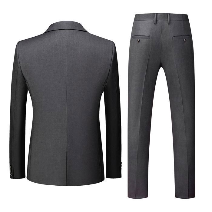 Costume 3 Pièces Homme Slim Fit - Veste, Gilet Et Pantalon - 65% Polyester, 35% Laine - Pour Cérémonie, Mariage, Bureau