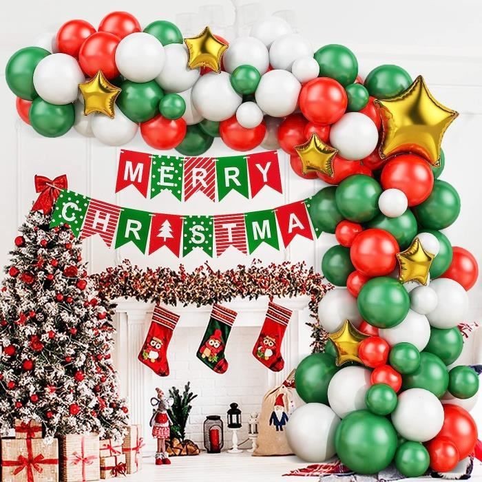 Ballon Noël, shallyong 125 pcs Arche Ballon Noël, Ballon de Noël en  Aluminium, Ballon Noel Grand Père Noël, Ballon de Noël Décoration,  Decoration Noel : : Cuisine et Maison