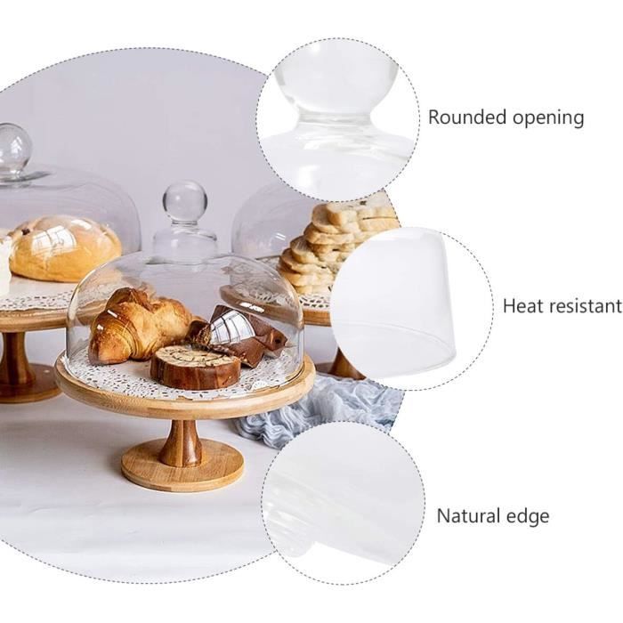 Cloche à Fromage ou gâteau Plateau à gâteaux en Bambou avec Couvercle en  verre Décoration de Table, 8 pouces - Cdiscount Maison