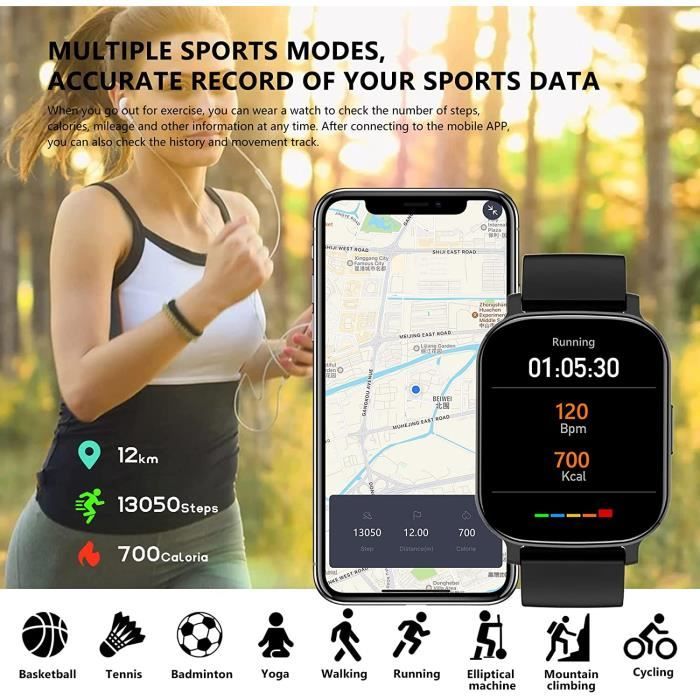 Montres Intelligentes Connect es Femme Homme 2023 Avec Appels