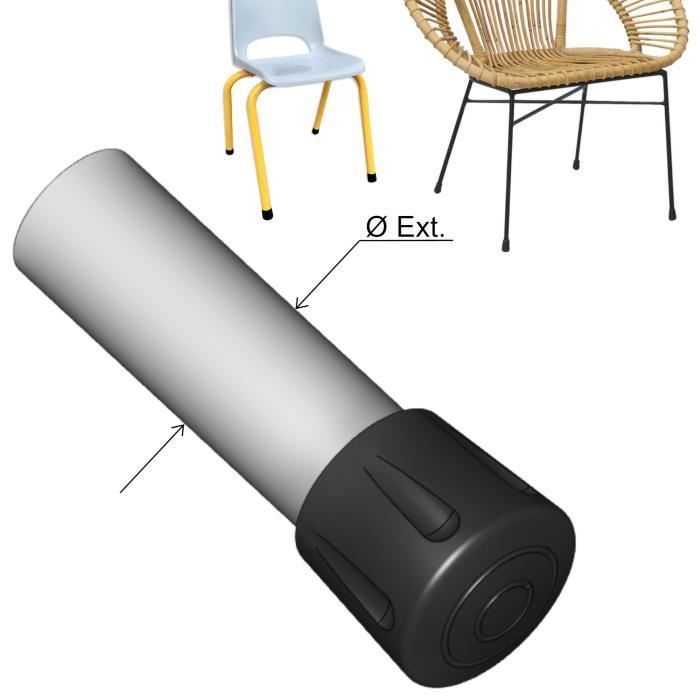 Embout pour pied de chaise/table Sencys externe caoutchouc noir