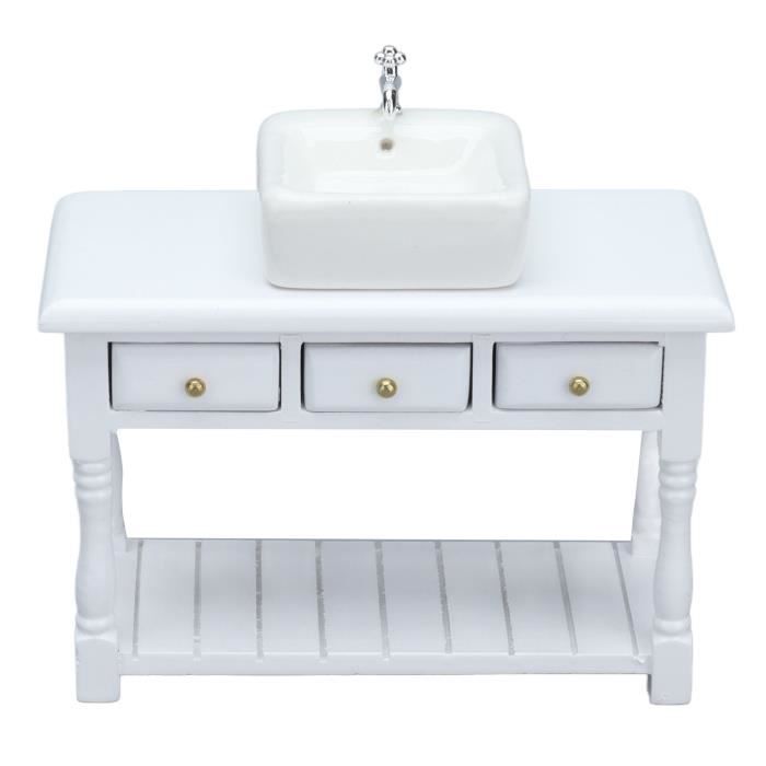 Baignoire de maison de poupée 1/24 1/24 Dollhouse Miniature Ensemble de salle de bain Simulation Kit de lavabo de toilet En Stock - Jeux - Jouets