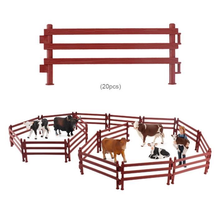 Corral Panneau de Cloture Portique Miniature Ferme Ranch Cloture En Plastique Jouets DIY Cheval Stable Paddock 20 pieces Style B Cdiscount Jardin