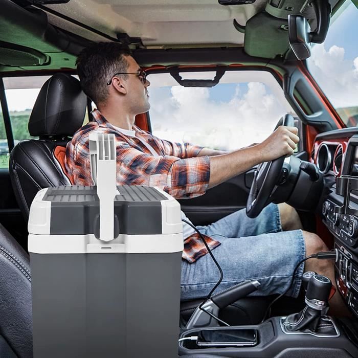 Glacière électrique Nomade 24L - Froide Et Chaude - 12V Allume-cigare Et 220V Secteur - Pour Voyage Et Camping