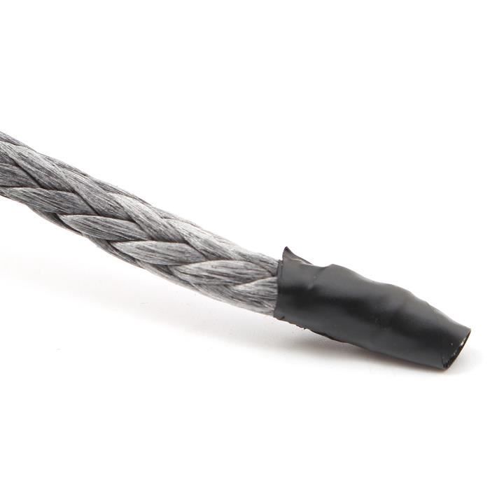 Câble Synthétique Pour Treuil 6mm X 15m - Résistance 7700lbs - Pour SUV, VTT, Bateau - Gris