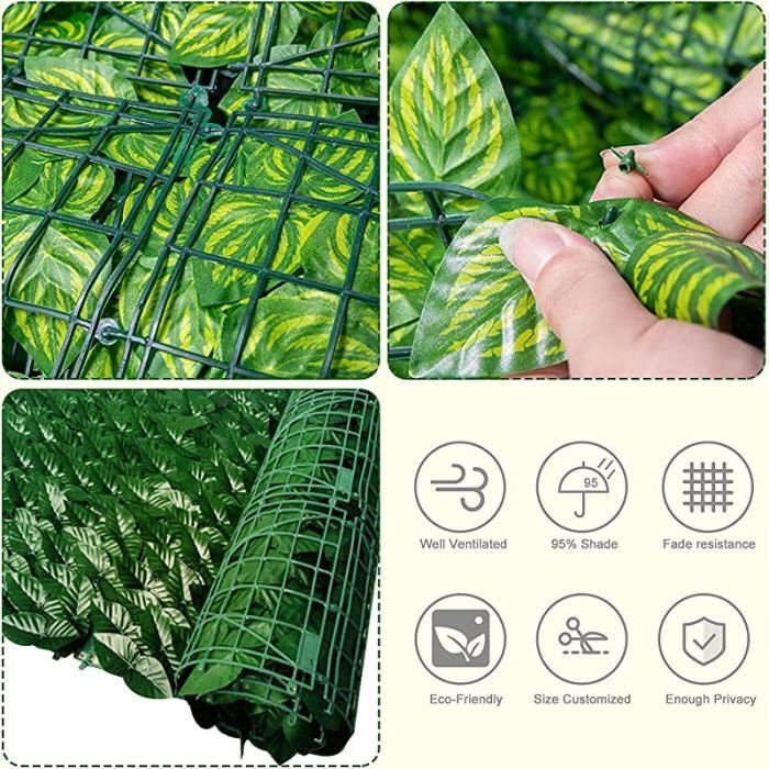 Clôture Lierre Artificiel 0,5 X 3 M - Décoration Murale Verte, Protection Intimité, Pour Balcon, Jardin, Maison - 7