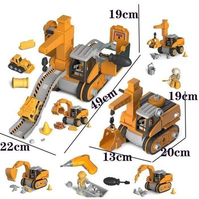 Véhicules De Chantier Pour Garçons De 3 à 7 Ans – Coffret 50 Pièces Avec Camions, Pelleteuse, Grue, Effets Sonores Et Lumières