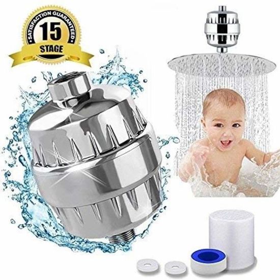 Pommeau de douche 15 /étapes avec cartouche universelle multi-/étapes pour filtre de douche de rechange