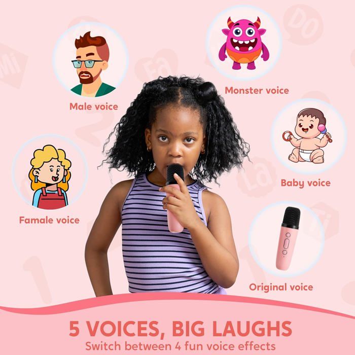 Machine Karaoké Enfants 2 Microphones Bluetooth - Jouet Musical Pour Filles Et Garçons Dès 3 Ans (Bleu)