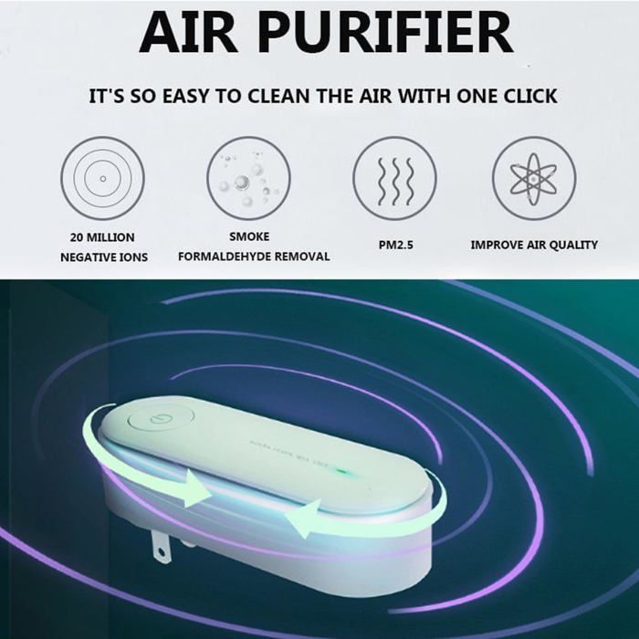 Générateur D'ozone Purificateur D'air, Générateur D'ion Négatif, Stérilisateur D'odeurs, Ioniseur D'air Pour Chambre, Salle De Bain, Cuisine, Animaux Domestiques, Formaldéhyde, Odeur, Voiture