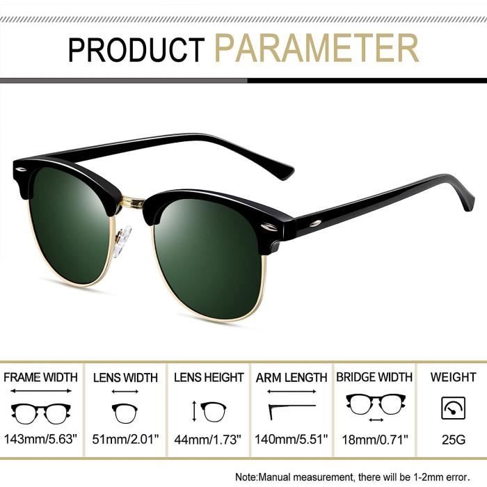 CGID Lunettes Soleil Polarisées UV400 - Style Rétro Unisexe