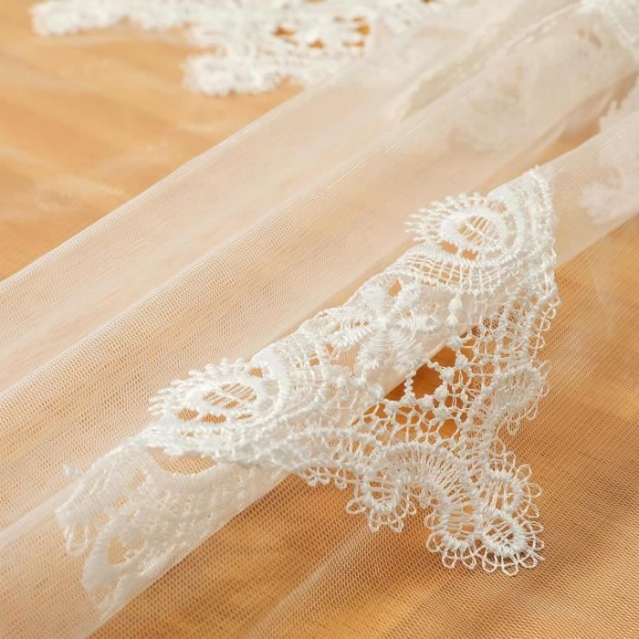 Sobeta Nappe De Table Brodée Ovale Blanche Dentelle - 40,6 X 83,8 Cm