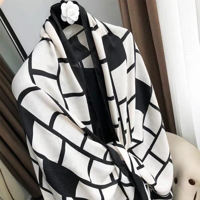 Echarpe Nouveau 2020 Hijab Plaid foulards Femme imprimer mode coton echarpe femmes marque de luxe hiver chale Bandana A987414522 Cdiscount Pret a Porter