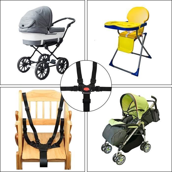 Harnais 5 Points Chaise Haute Harnais 5 Points Sécurité Bébé - Réglable Pour Poussette/chaise Haute - Gris Harnais Pour Poussette