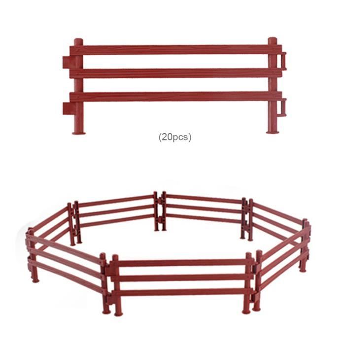 Corral Panneau de Cloture Portique Miniature Ferme Ranch Cloture En Plastique Jouets DIY Cheval Stable Paddock 20 pieces Style B Cdiscount Jardin