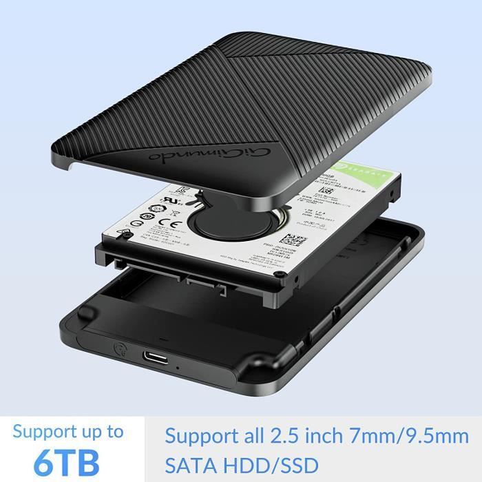 Orico Boîtier Disque Dur pour SATA HDD et SSD de 2,5'' et 7/9.5 mm