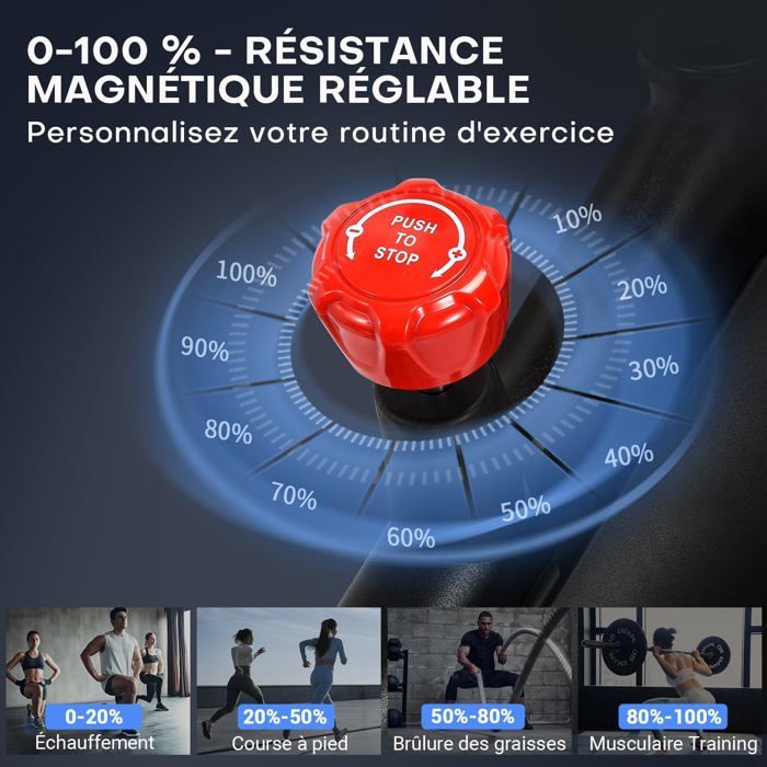 Vélo D'appartement DMASUN - Volant 15 Kg, Résistance 0-100%, écran LCD, Support Tablette - Capacité Utilisateur 160 Kg