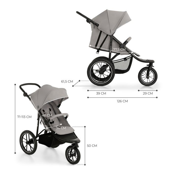 Kinderkraft Poussette Canne Bébé LITE UP, Compacte, Ultra Légère - 6kg
