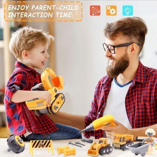 PEADUCK Ensemble de camion de jouet pour enfants garçons de 3, 4, 5, 6 ans, véhicule de transport de piste de course de 78 pouces et 12 voitures de jouet en métal