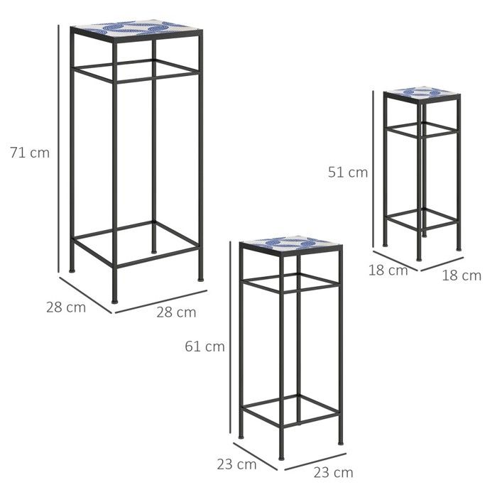 Lot De 3 Supports Hexagonaux En Métal Doré Pour Plantes - Hauteurs 60/70/90cm - Décoration Élégante