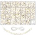 1400 pièces de perles de lettres, perles acryliques pour bracelets de bijoux, kit de fabrication de colliers-0
