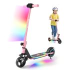 Trottinette électrique pour Enfants Et Adolescents 6-14 Ans - EROLLERRUN - Néons colorés - 130W - Pliable - écran LCD - Rose