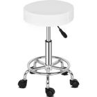 ALIGHTUP Tabouret de massage-Tabouret cosmétique avec roulette-hauteur réglable et pivoter à 360°-33 x 33 x 50-64.5cm-Blanc