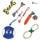 IAMS CHIEN Lot de 8 jouets à mâcher durables pour chiens chiots petits en corde coton animaux compagnie sky369