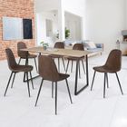 IDMARKET Lot de 6 chaises vintage DALI marron pour salle à manger