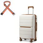 British Traveller Valise Grande Taille 76x50x31cm Valise de Voyage à roulettes et Serrure TSA Valises Bagages à main- 92L, Crème