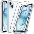 MASSILIA TECH Coque - Silicone - IPHONE 14 PLUS - Transparent - 2 vitres en verre trempé - Protection optimale