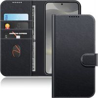 Coque Portefeuille pour Samsung Galaxy S24 5G, Étui Housse Retourner Magnétique en Cuir PU Antichoc avec Porte-Carte,(Noir)