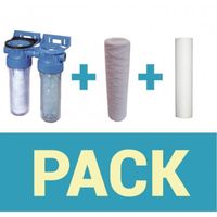 Pack de filtration d'eau porte filtre double + filtre à sédiment 50 et 20 microns
