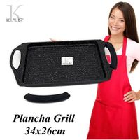 Plancha Grill - KLAUS - 34x26cm - Revêtement pierre - Antiadhésif - Compatible tous feux